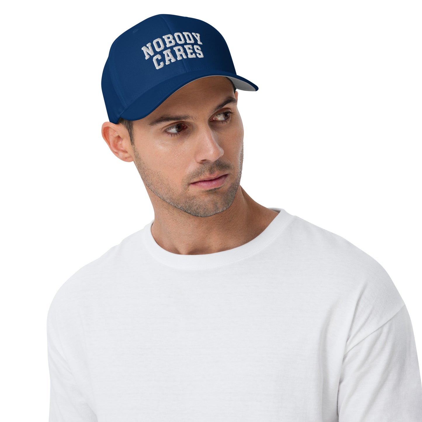 Nobody Cares - Structured Twill Cap in Blue + White