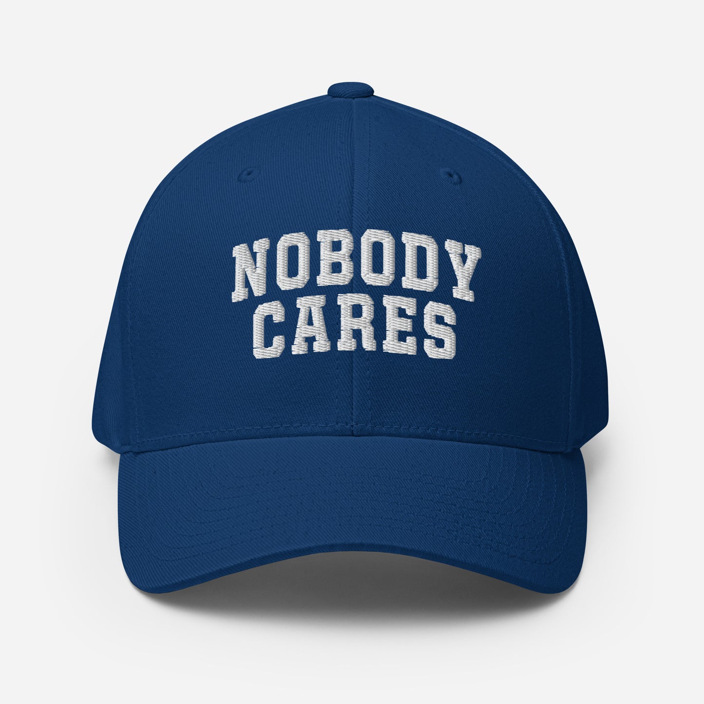 Nobody Cares - Structured Twill Cap in Blue + White